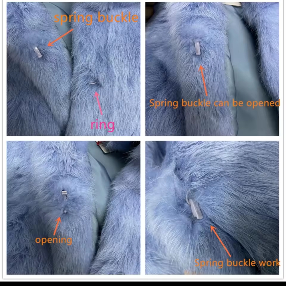 Natural Rabbit Fur Coat Women Winter Jacket Real - Picture 13 of 16
